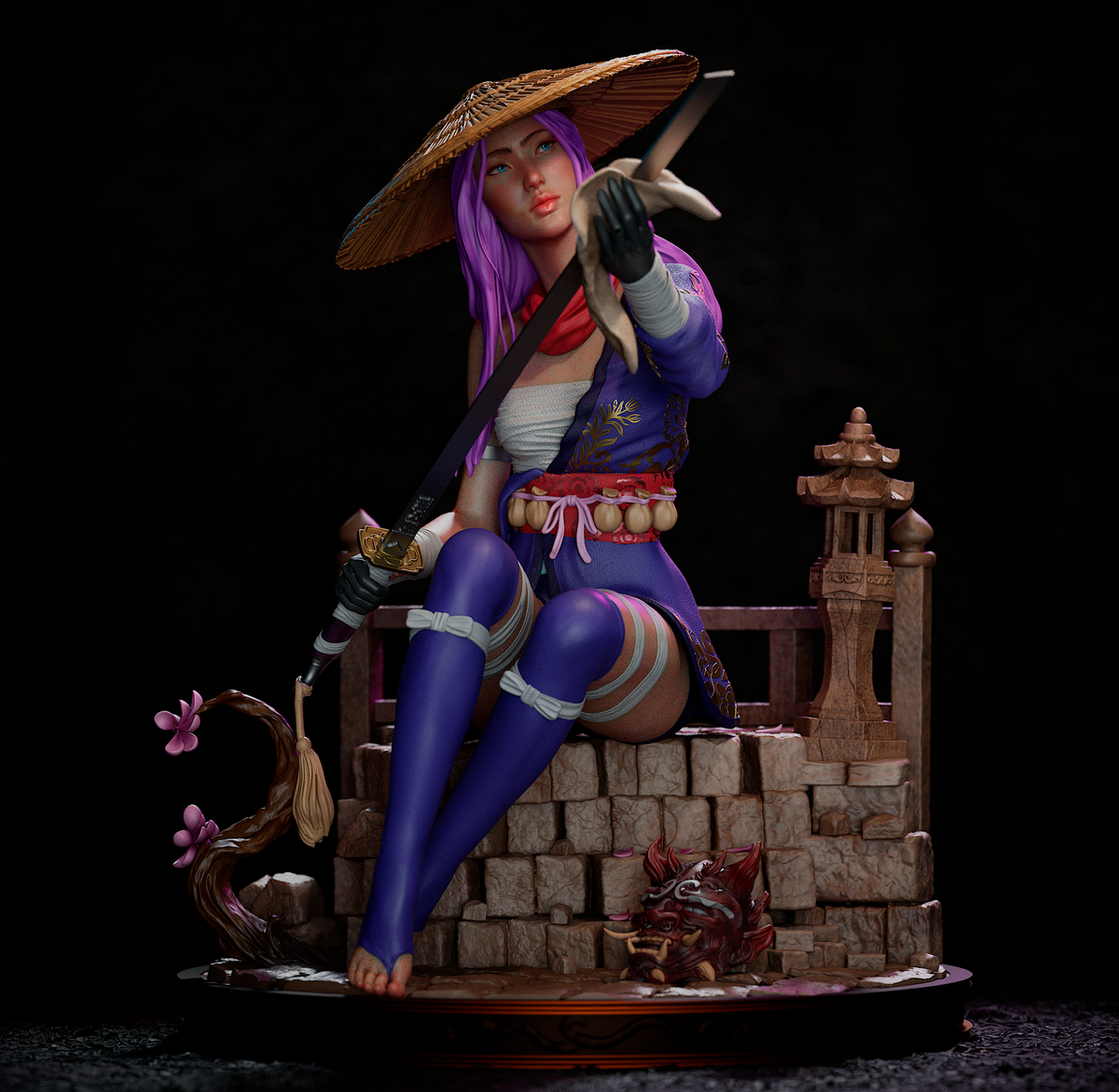 Samurai Psylocke Style X-Men Marvel Unpainted Resin Garage Model Kit (1/6-1/12)