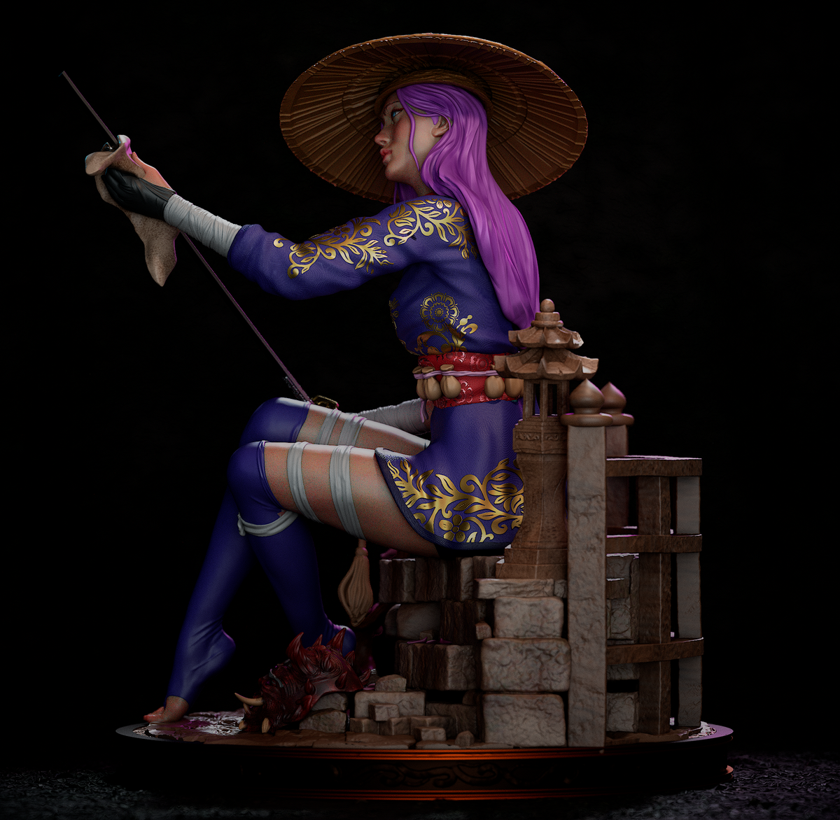 Samurai Psylocke Style X-Men Marvel Unpainted Resin Garage Model Kit (1/6-1/12)