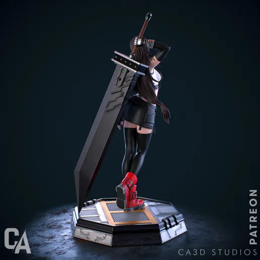 Tifa style Brawler Beauty Girl resin kit – Unpainted 3D Printed Model kit