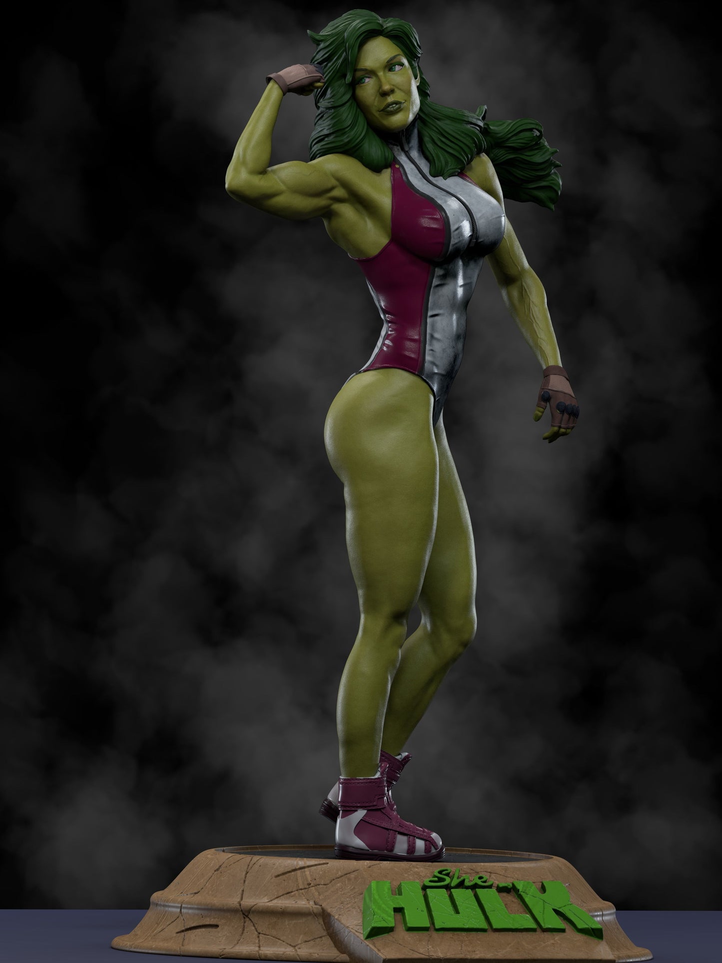 She-Hulk style Gamma Glam Girl resin kit – Unpainted 3D Printed Model kit