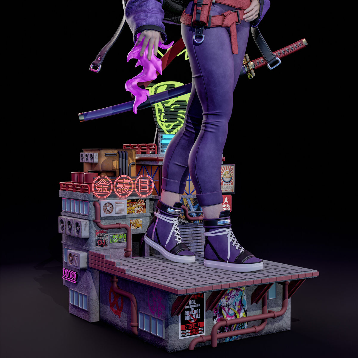 Psylocke Streetwear Style X-Men Unpainted Resin Garage Model Kit (1/6-1/12)