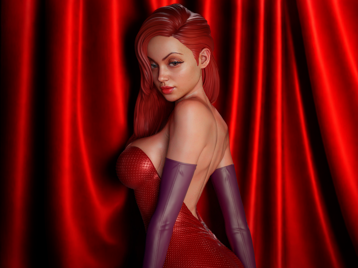 Jessica Rabbit style Sultry Songstress resin kit – Unpainted 3D Printed Model kit