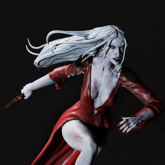 Carmilla Style Vampire Queen Resin Kit – Unpainted 3D Printed Model Kit