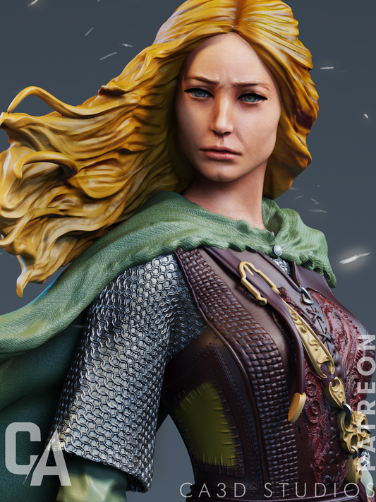 Eowyn style Shieldmaiden resin kit – Unpainted 3D Printed Model kit