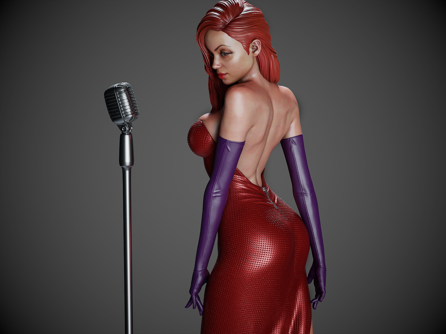 Jessica Rabbit style Sultry Songstress resin kit – Unpainted 3D Printed Model kit