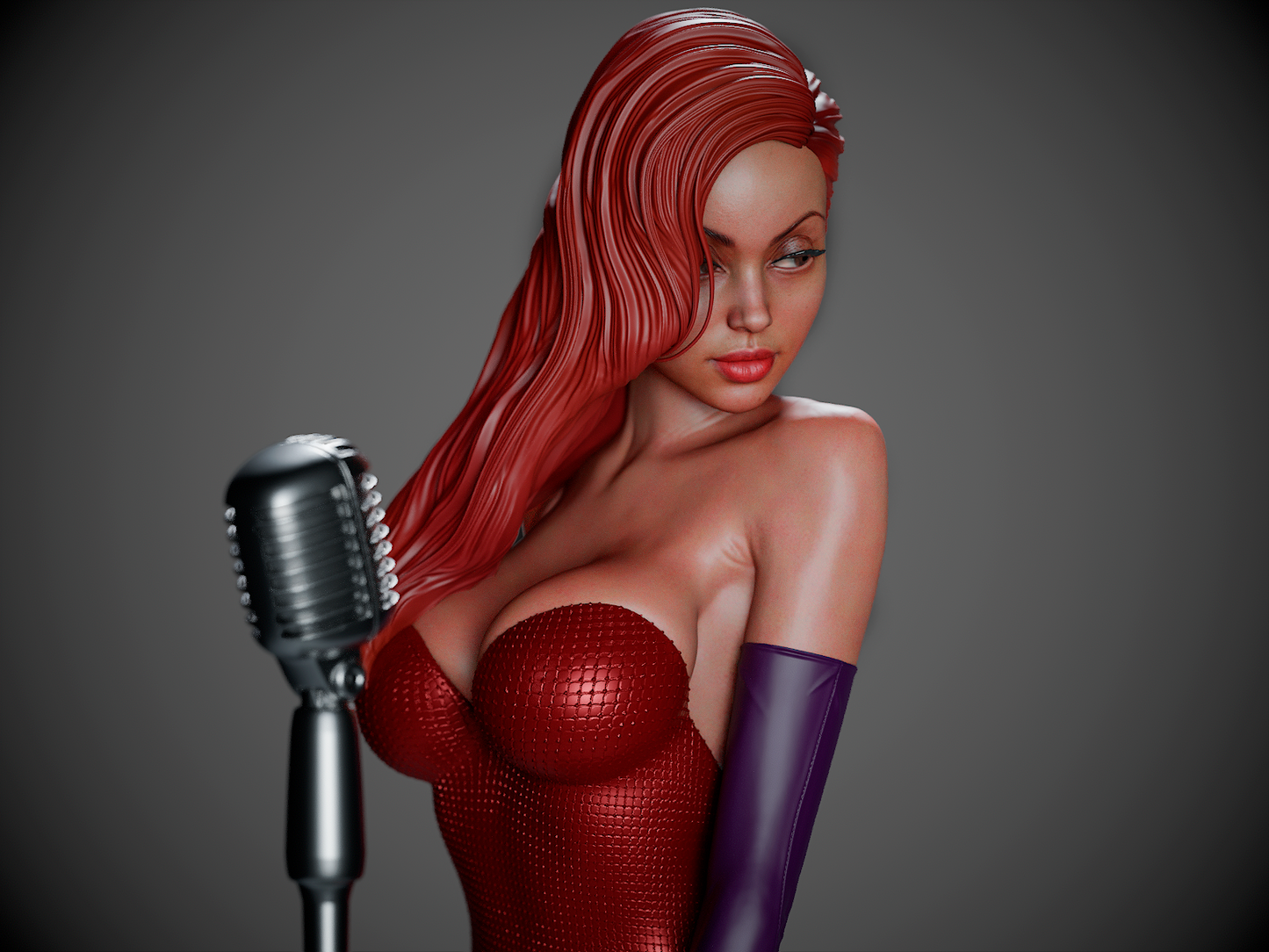 Jessica Rabbit style Sultry Songstress resin kit – Unpainted 3D Printed Model kit