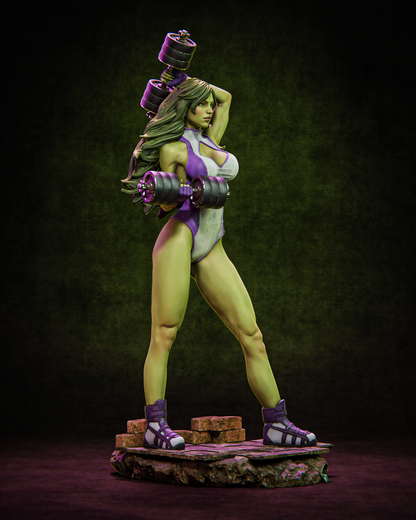 She-Hulk Style Powerlifting Heroine Resin Kit – Unpainted 3D Printed Model Kit