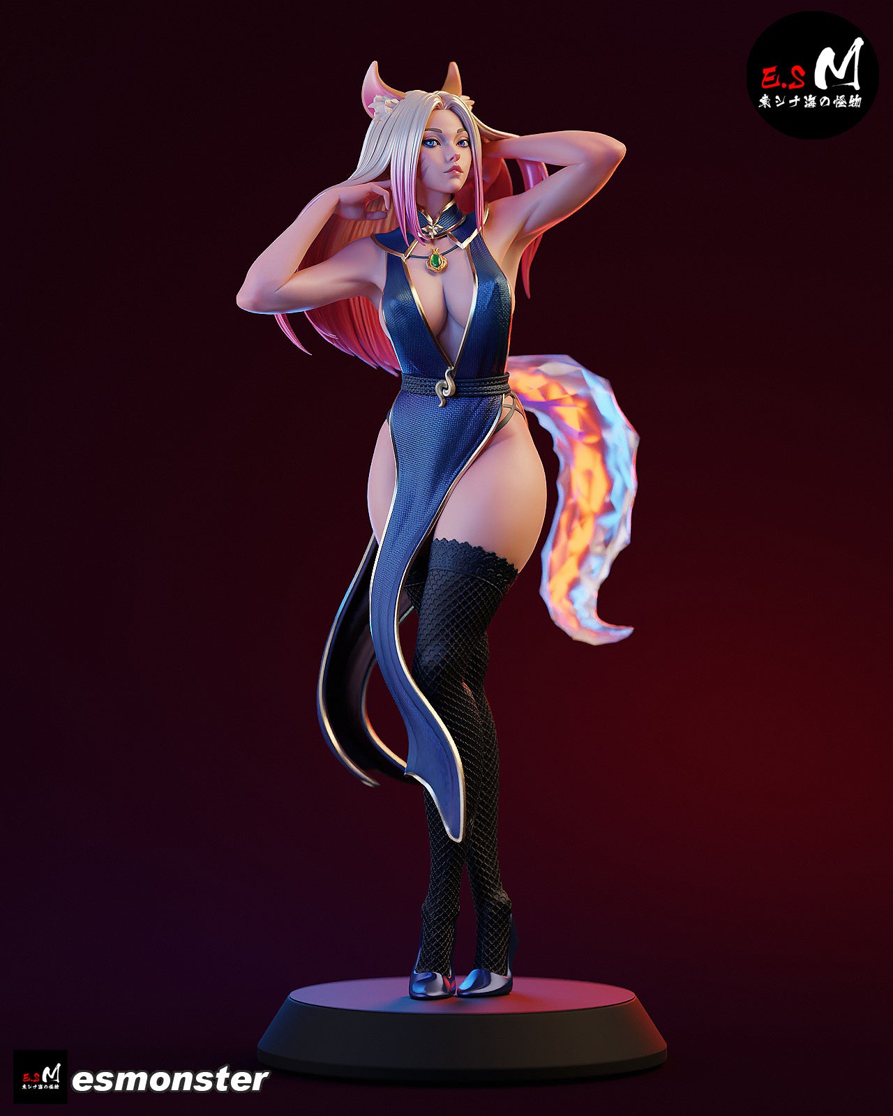 K/DA Ahri Style League of Legends Unpainted Resin Garage Kit (1/6-1/12)