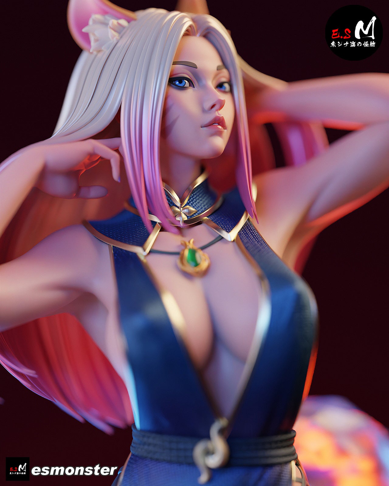 K/DA Ahri Style League of Legends Unpainted Resin Garage Kit (1/6-1/12)