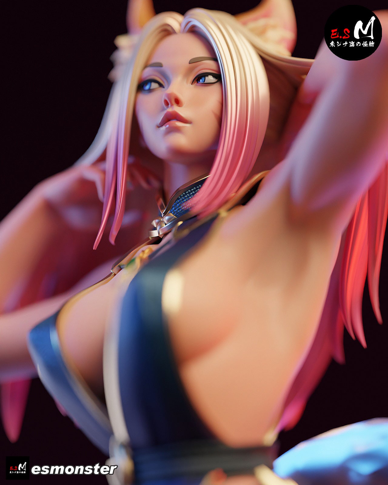 K/DA Ahri Style League of Legends Unpainted Resin Garage Kit (1/6-1/12)