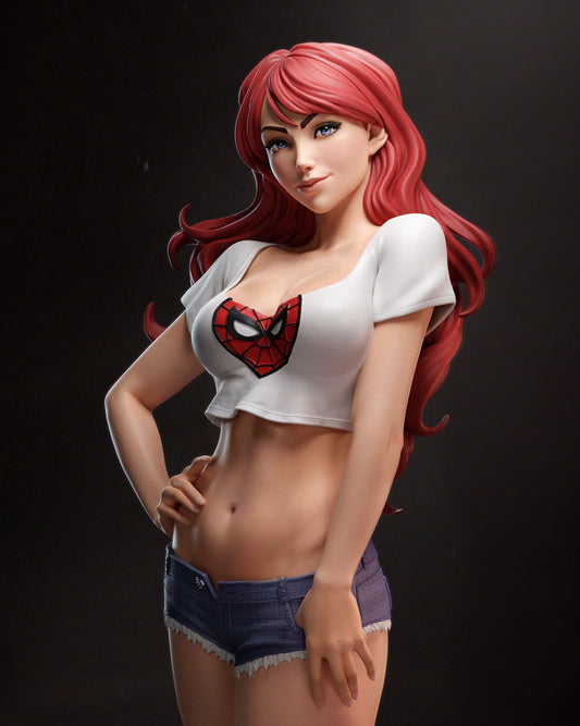 Mary Jane style Muse in Red Girl resin kit – Unpainted 3D Printed Model kit