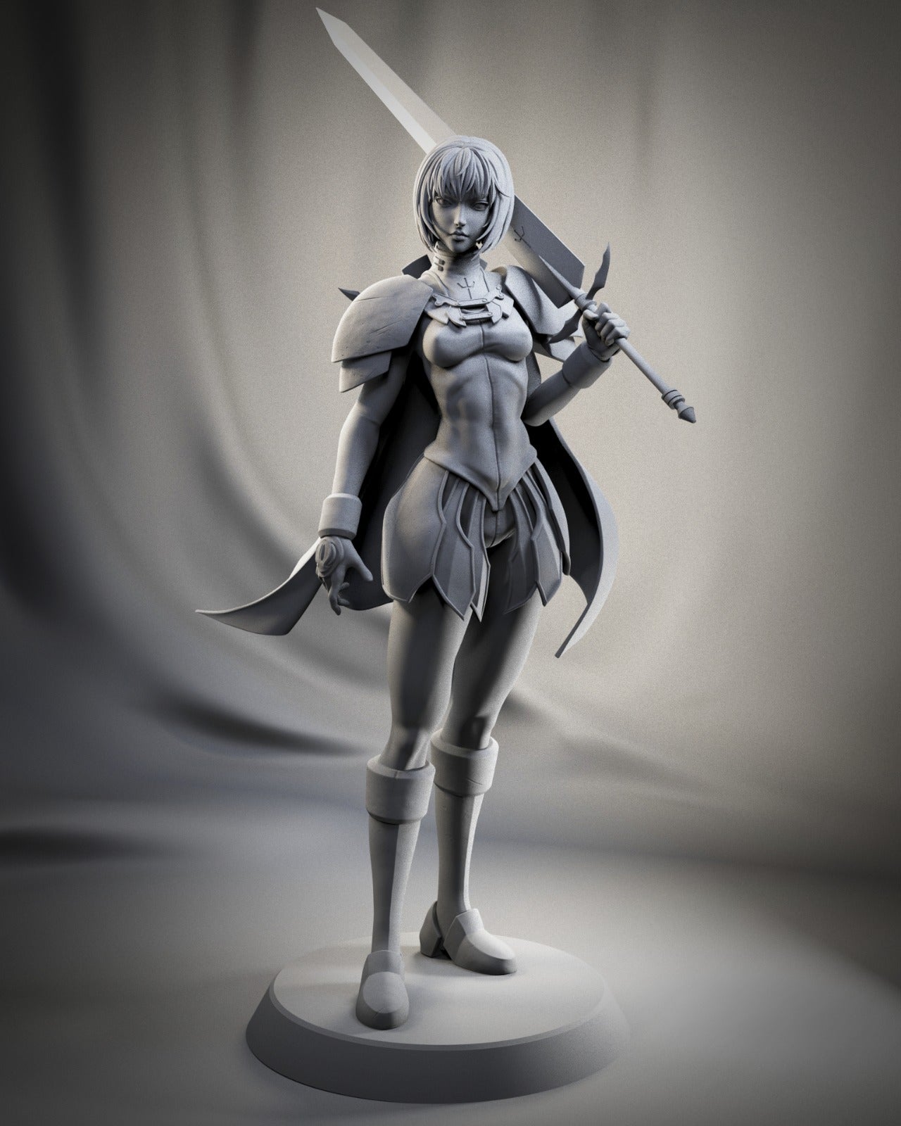 Claire Style Claymore Warrior Resin Kit – Unpainted 3D Printed Model Kit