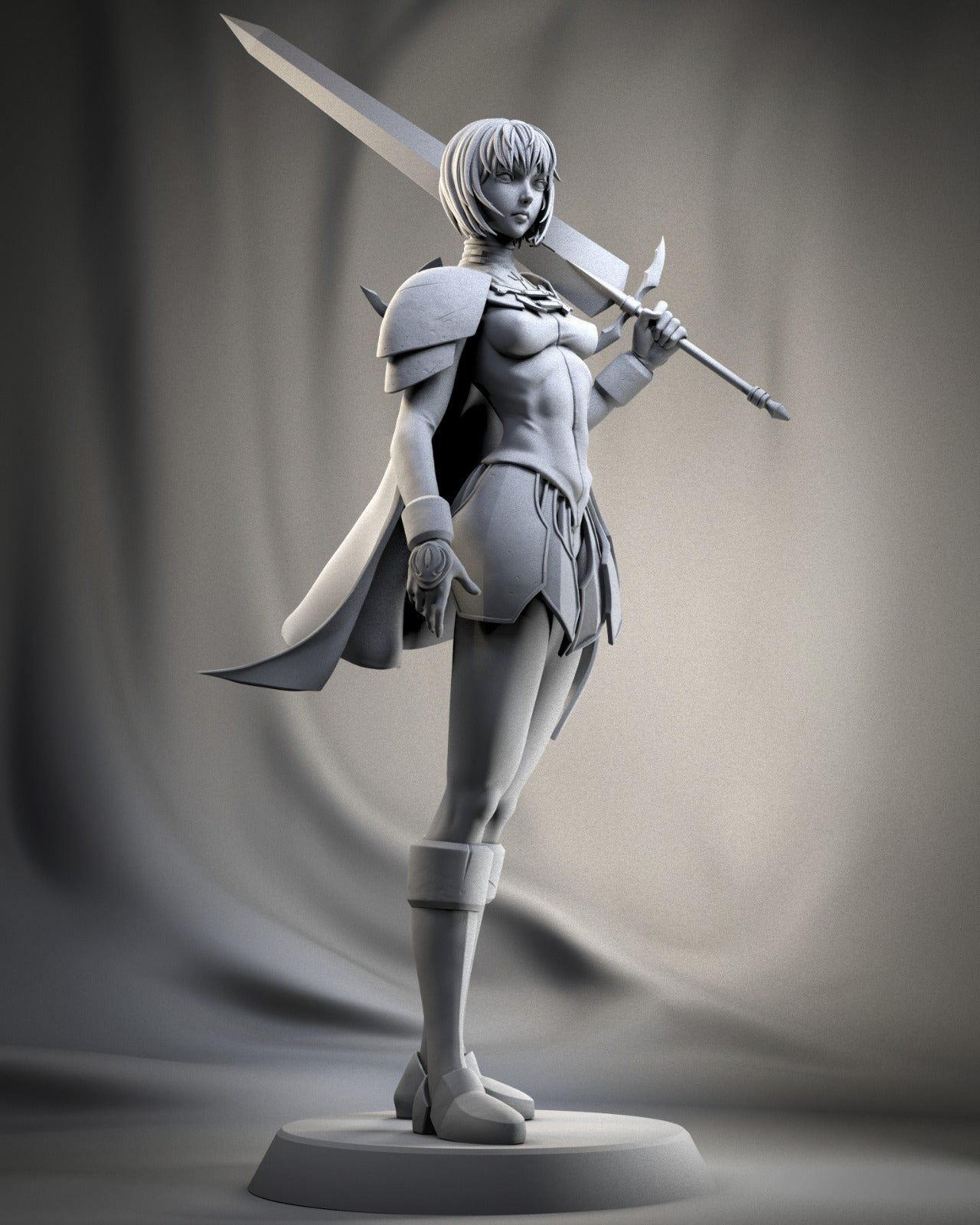 Claire Style Claymore Warrior Resin Kit – Unpainted 3D Printed Model Kit