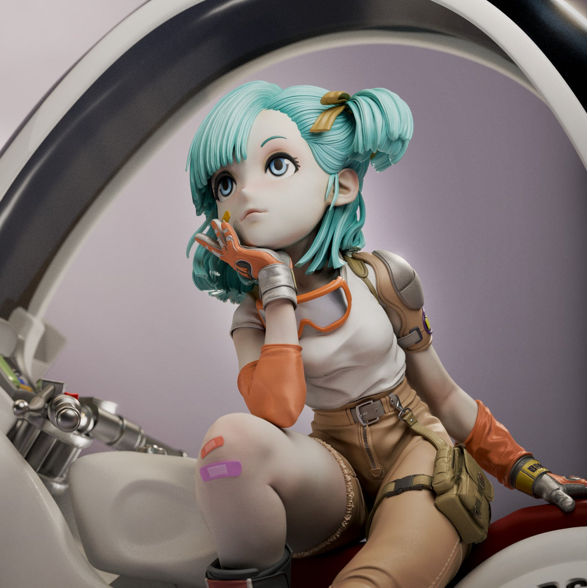 Bulma Style Dragon Ball Anime Unpainted Resin Garage Kit (1/6-1/12)