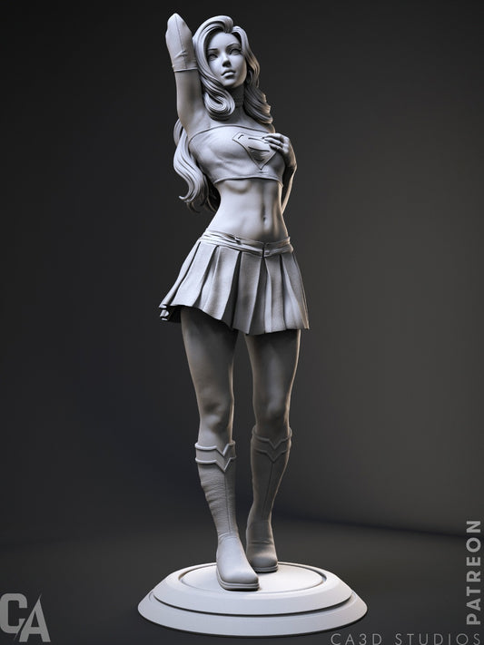 Supergirl style Solar Heroine Girl resin kit – Unpainted 3D Printed Model kit