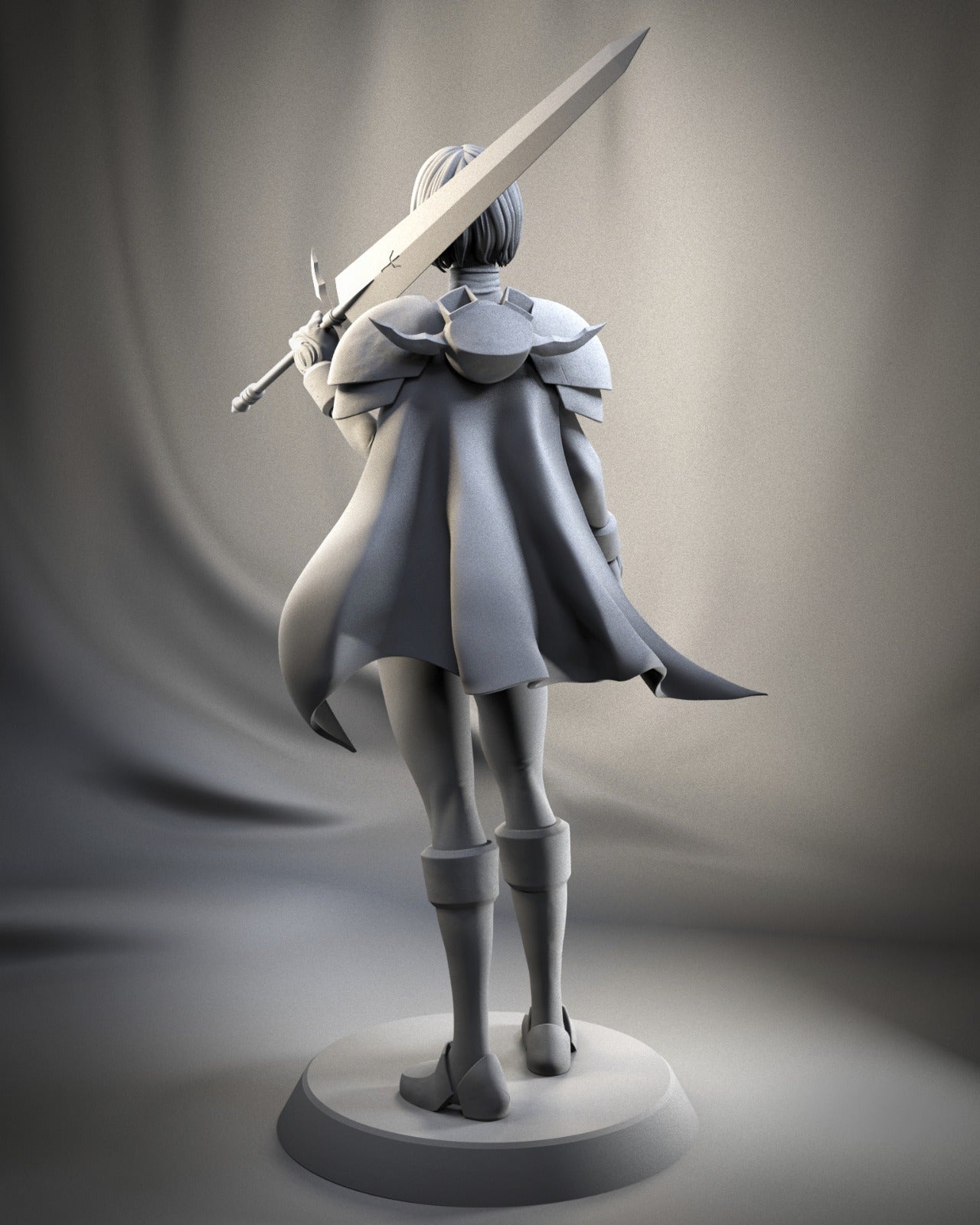 Claire Style Claymore Warrior Resin Kit – Unpainted 3D Printed Model Kit