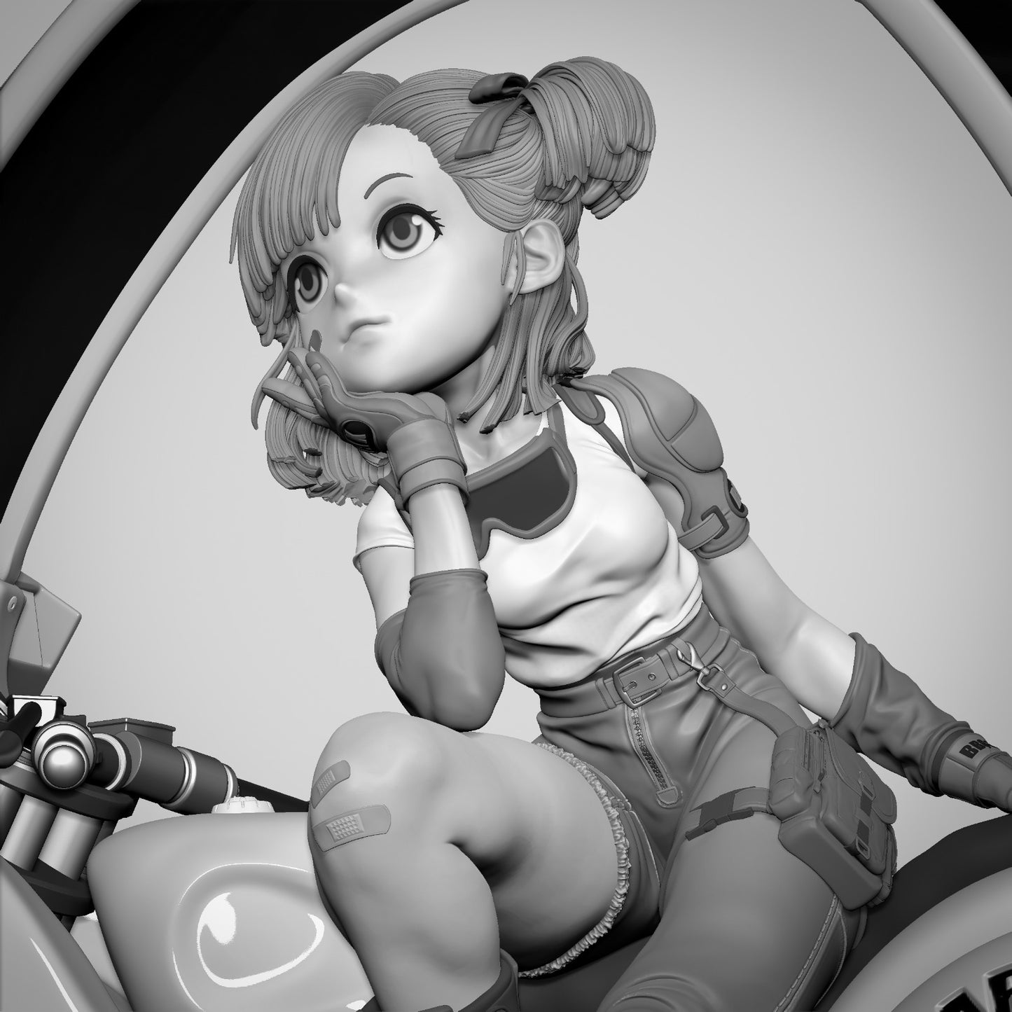 Bulma Style Dragon Ball Anime Unpainted Resin Garage Kit (1/6-1/12)