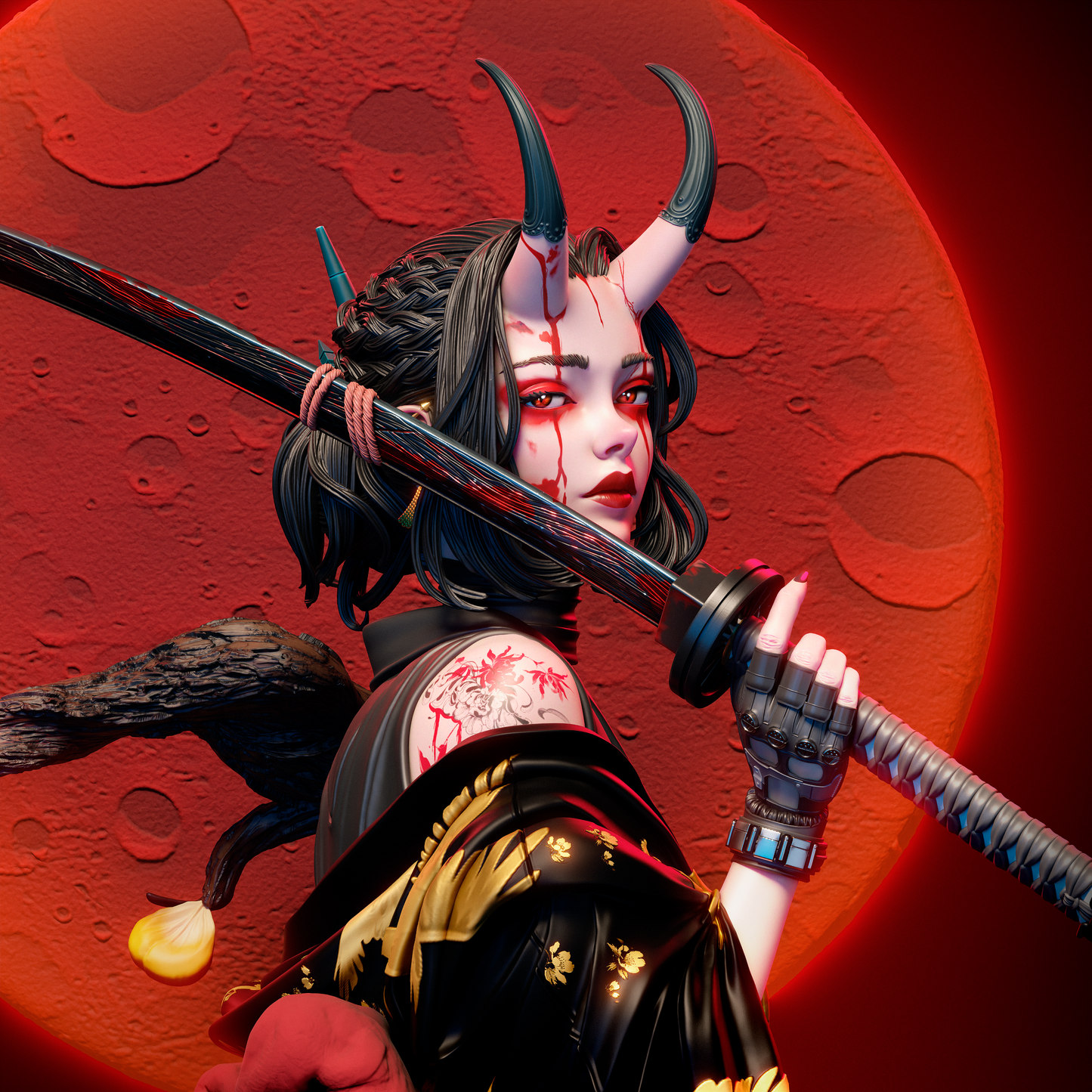 Oni Demonic Warlord resin kit – Unpainted 3D Printed Model kit