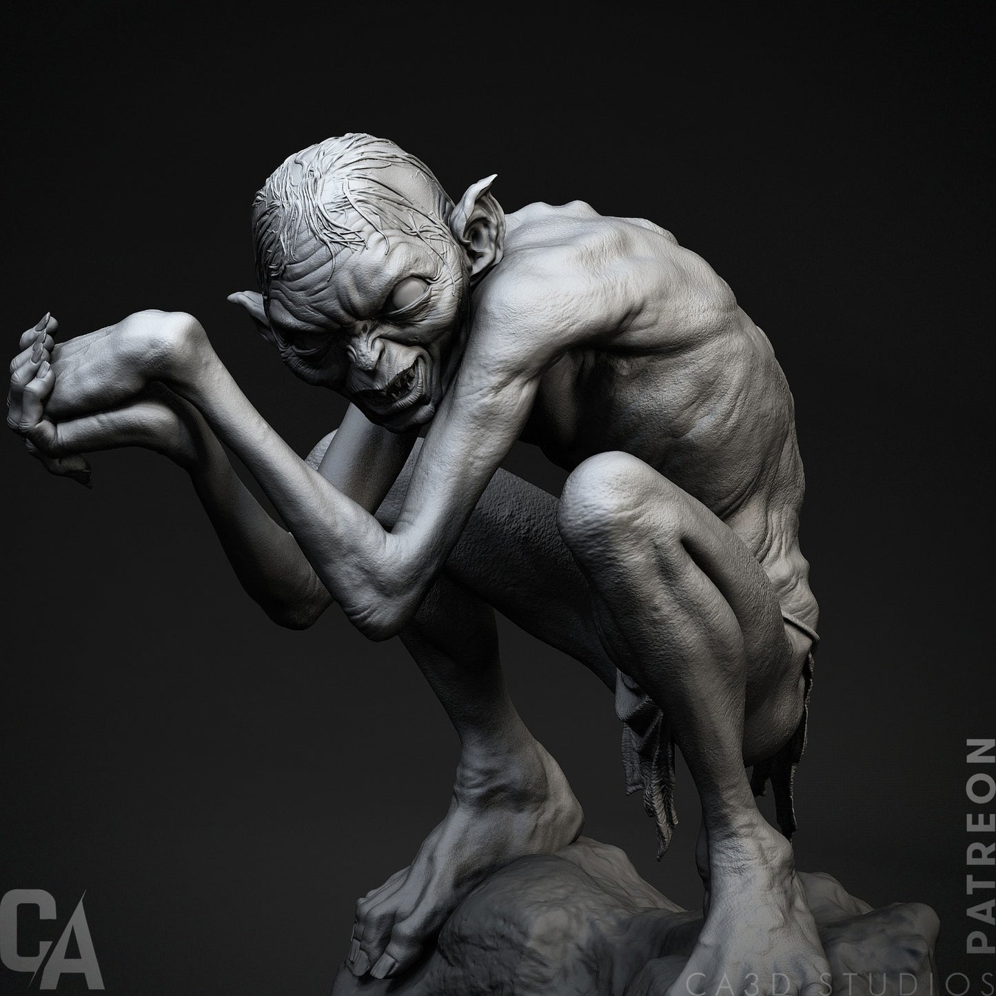 Gollum style Twisted Ringbearer resin kit – Unpainted 3D Printed Model kit