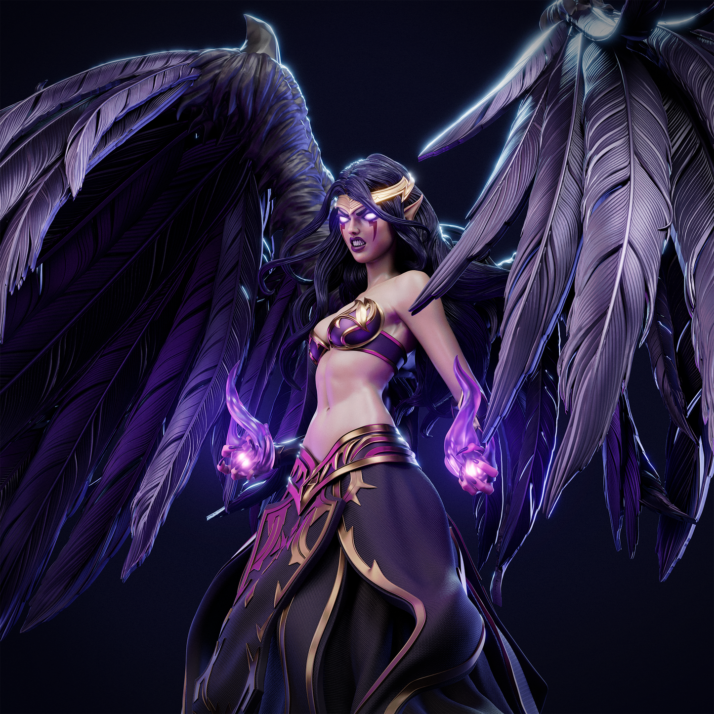 Morgana style Fallen Angel Girl resin kit – Unpainted 3D Printed Model kit