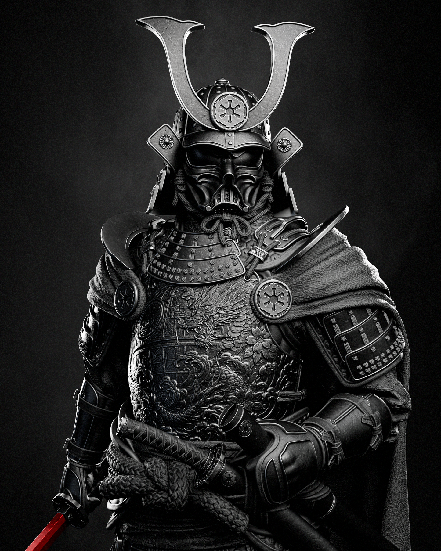 Samurai Darth Vader Style Star Wars Unpainted Resin Garage Kit (1/6-1/12)