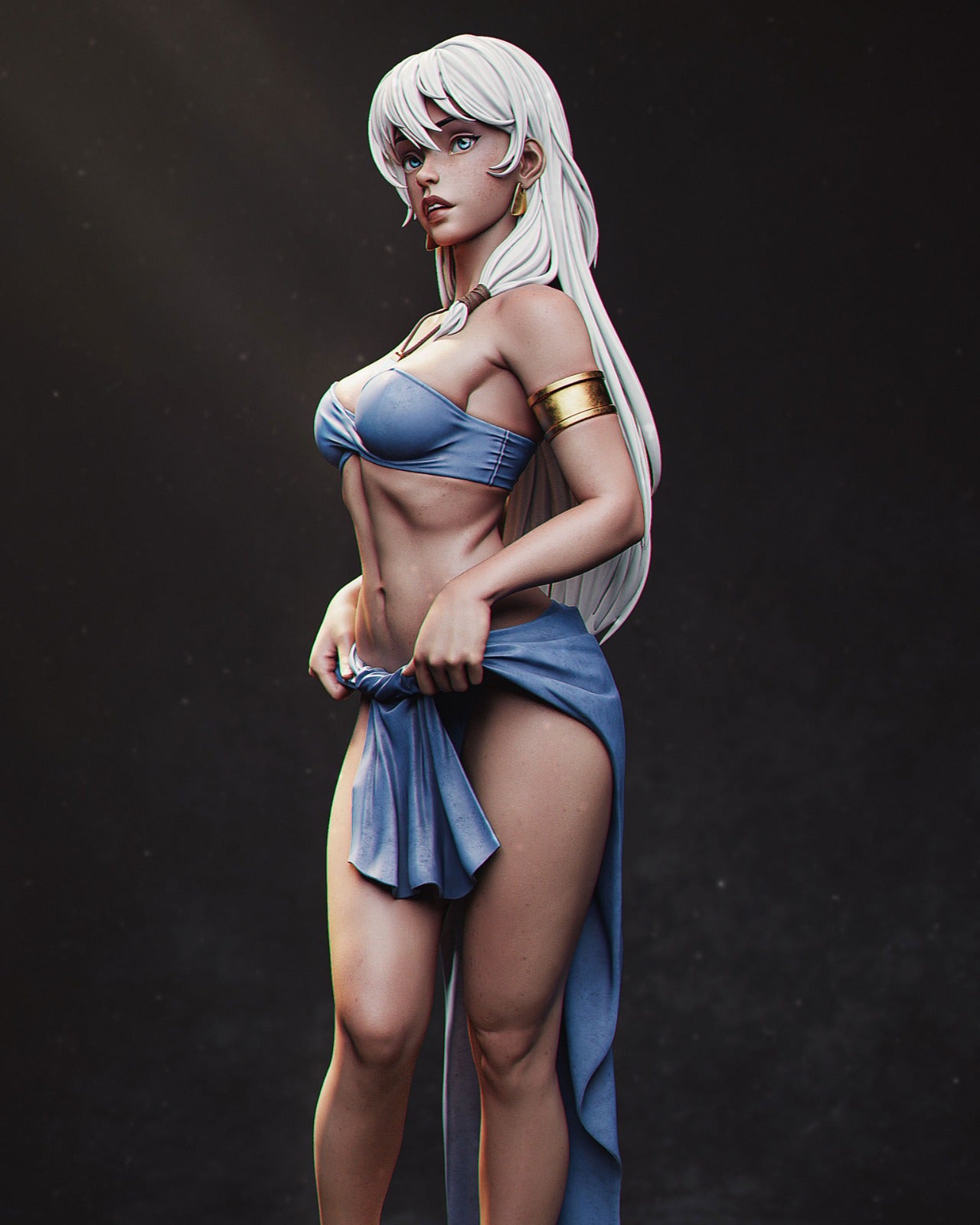 Kida style Atlantean Warrior Girl resin kit – Unpainted 3D Printed Model kit
