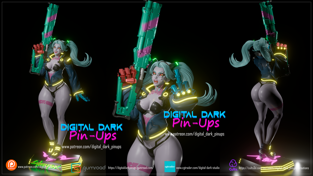 Heavy Gun Rebecca Style Cyberpunk Edgerunners Unpainted Resin Kit (1/6-1/12)