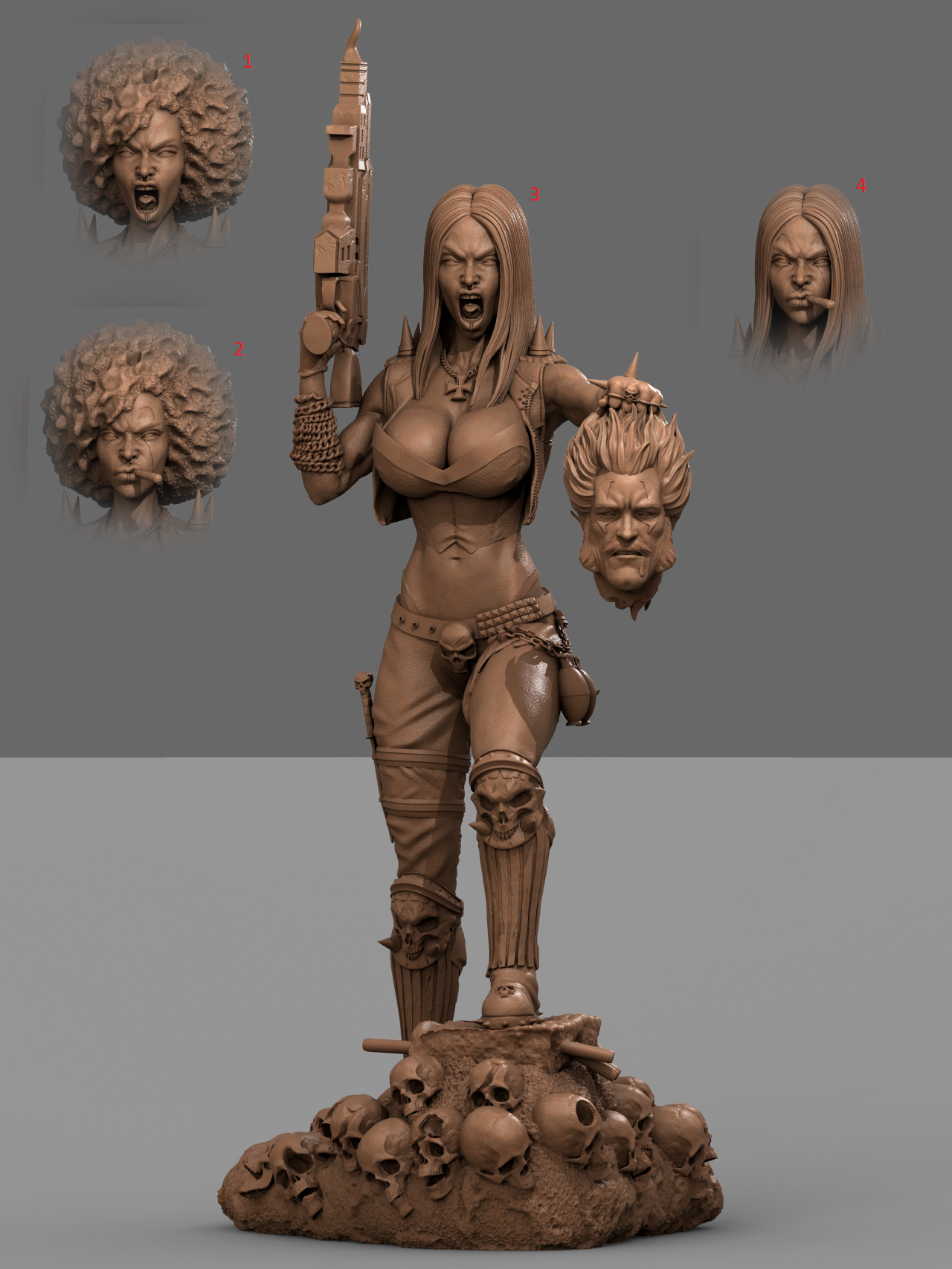 Lady Lobo KIT Frag Queen Girl resin kit – Unpainted 3D Printed Model kit