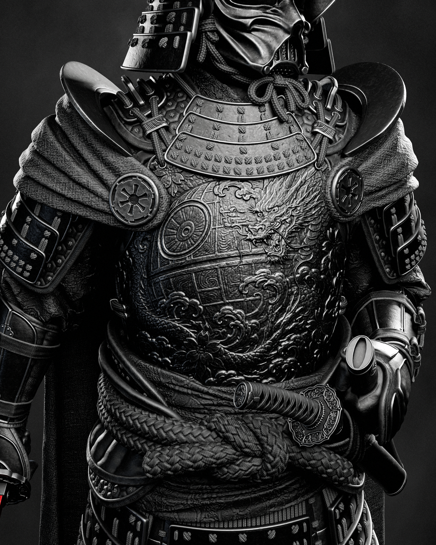 Samurai Darth Vader Style Star Wars Unpainted Resin Garage Kit (1/6-1/12)