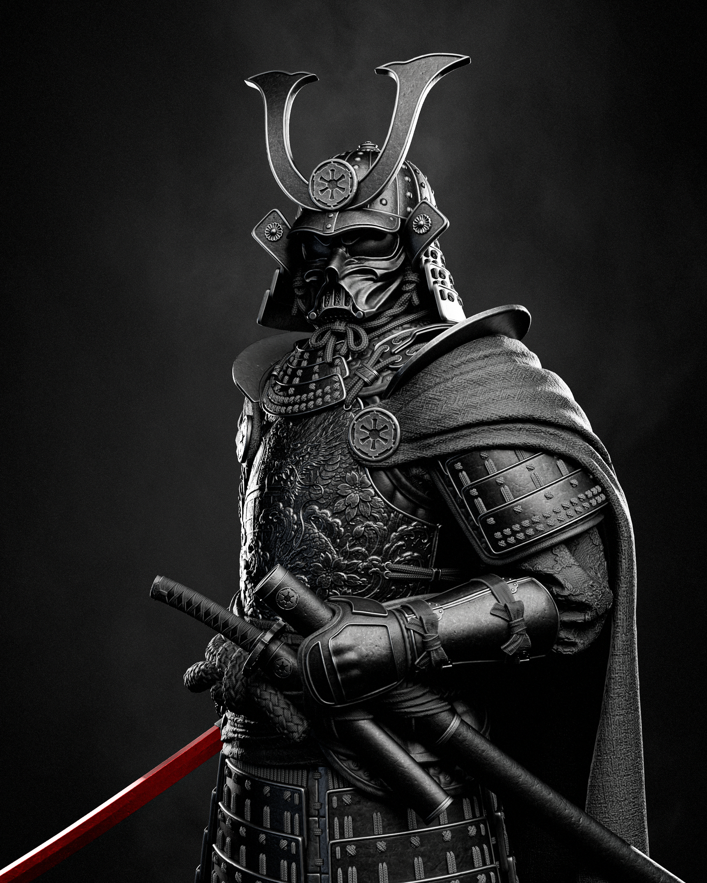 Samurai Darth Vader Style Star Wars Unpainted Resin Garage Kit (1/6-1/12)