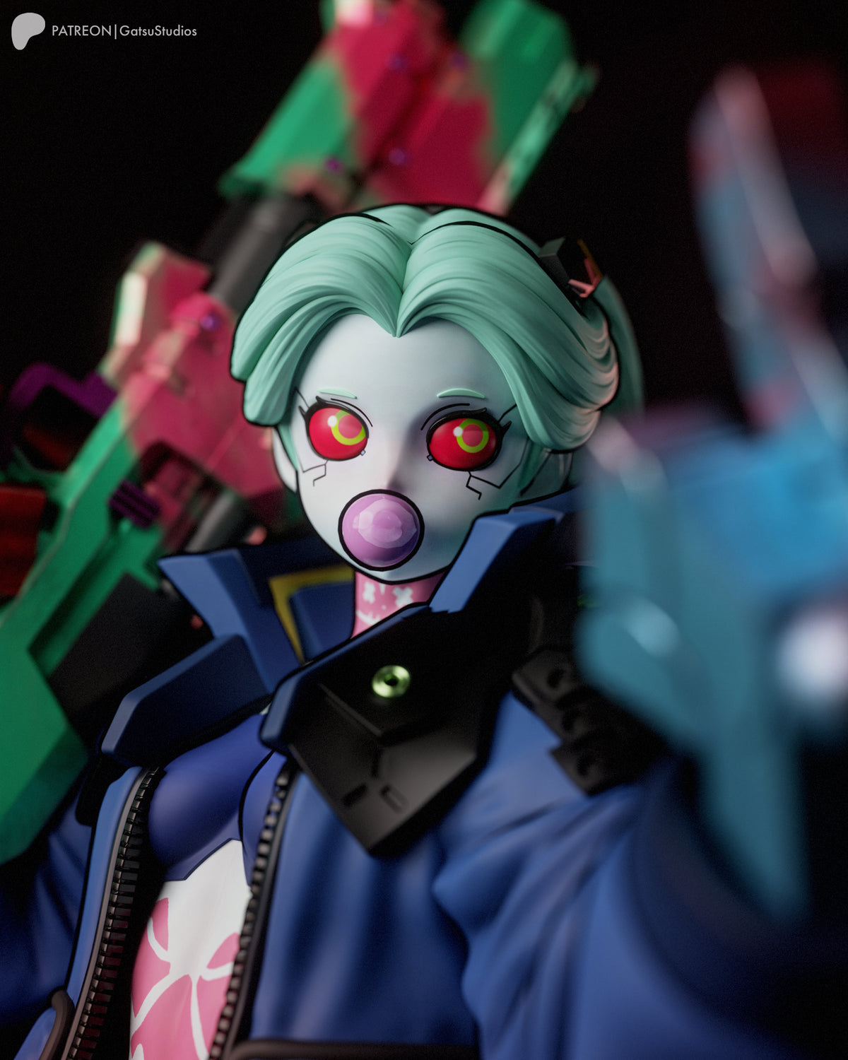 Bubblegum Rebecca Style Cyberpunk Edgerunners Unpainted Resin Kit (1/6-1/12)