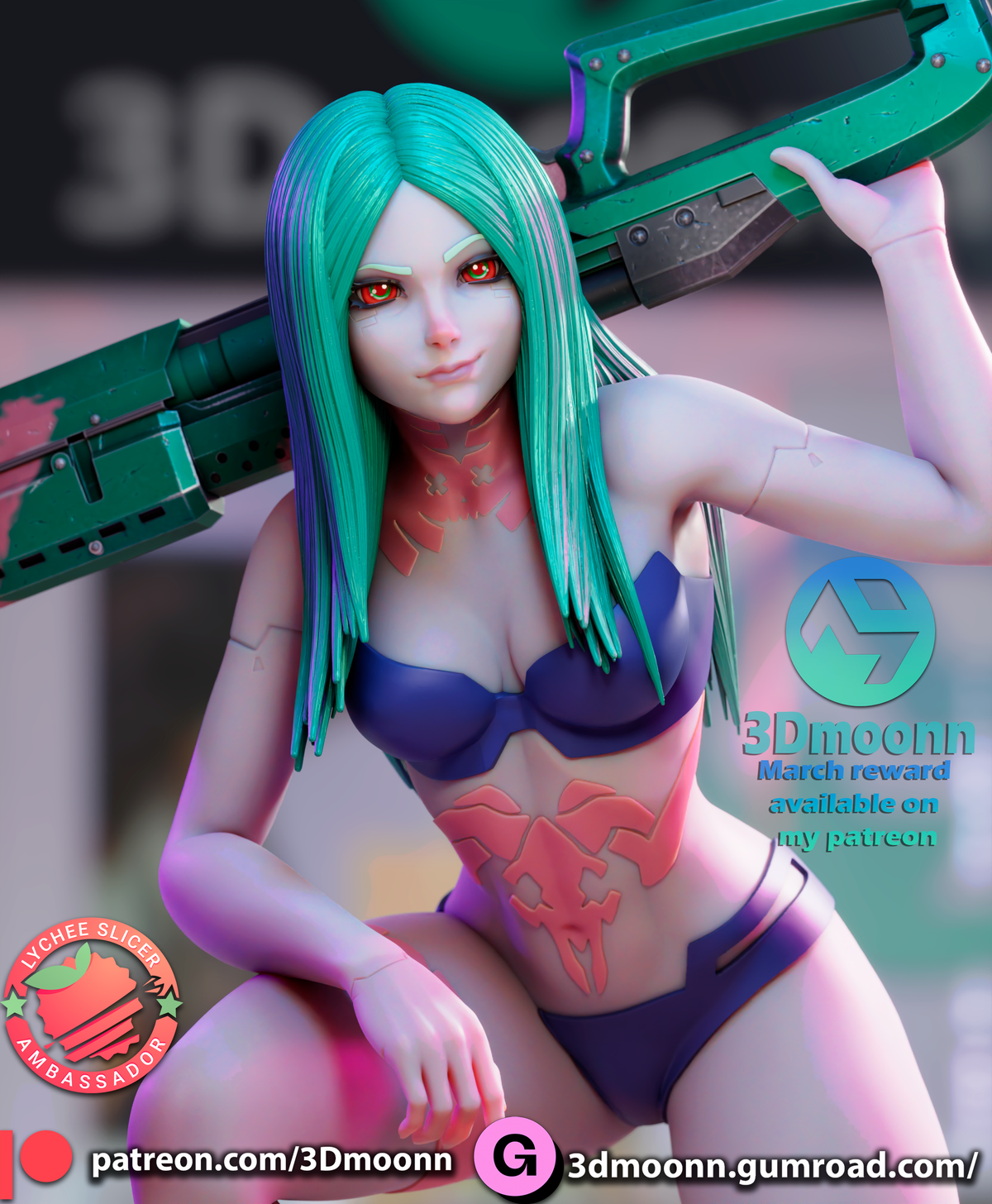 Reloaded Rebecca Style Cyberpunk Edgerunners Unpainted Resin Kit (1/6-1/12)