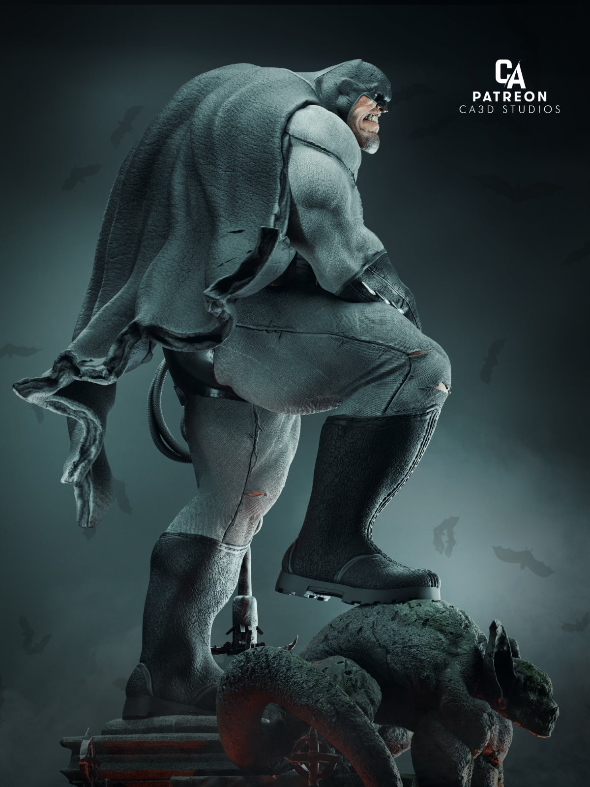 Monsterous Batman Style Dark Knight Resin Kit – Unpainted 3D Printed Model Kit