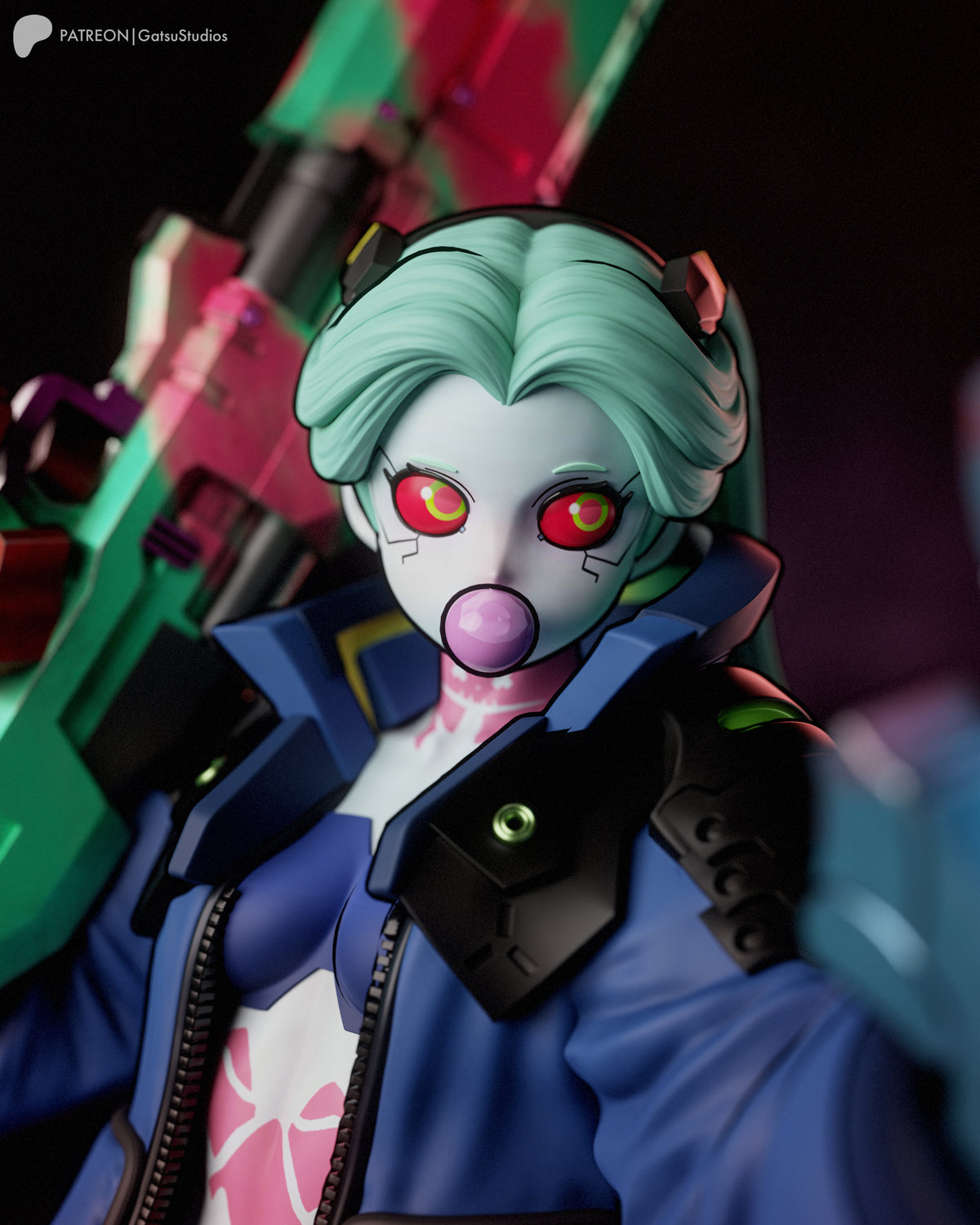 Bubblegum Rebecca Style Cyberpunk Edgerunners Unpainted Resin Kit (1/6-1/12)