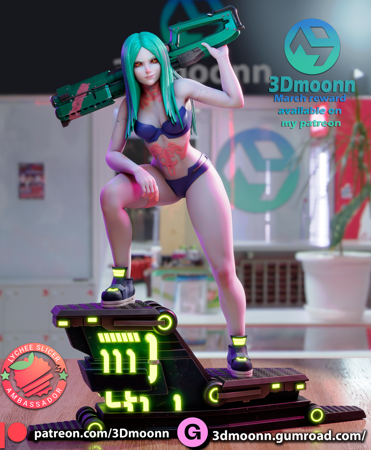 Reloaded Rebecca Style Cyberpunk Edgerunners Unpainted Resin Kit (1/6-1/12)