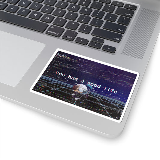 You Had a Good Life Kiss Cut Sticker – Vaporwave Shinji Aesthetic Anime Sticker, Sad VHS Lo-Fi Mood