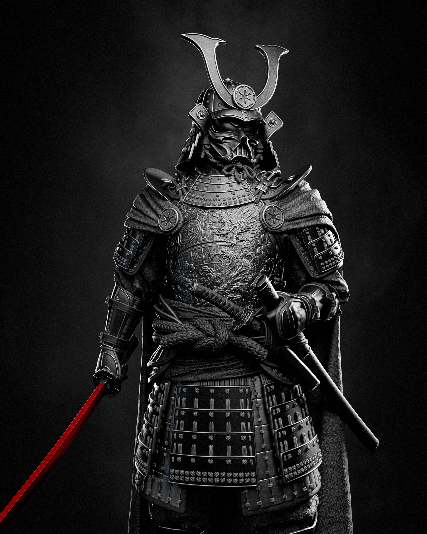 Samurai Darth Vader Style Star Wars Unpainted Resin Garage Kit (1/6-1/12)