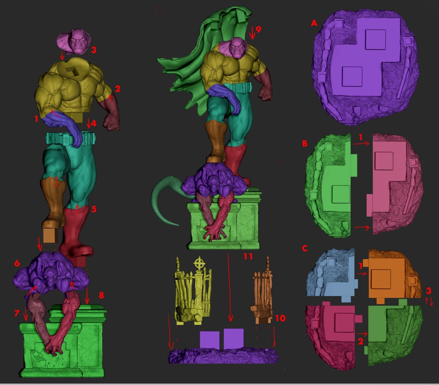 Monsterous Batman Style Dark Knight Resin Kit – Unpainted 3D Printed Model Kit