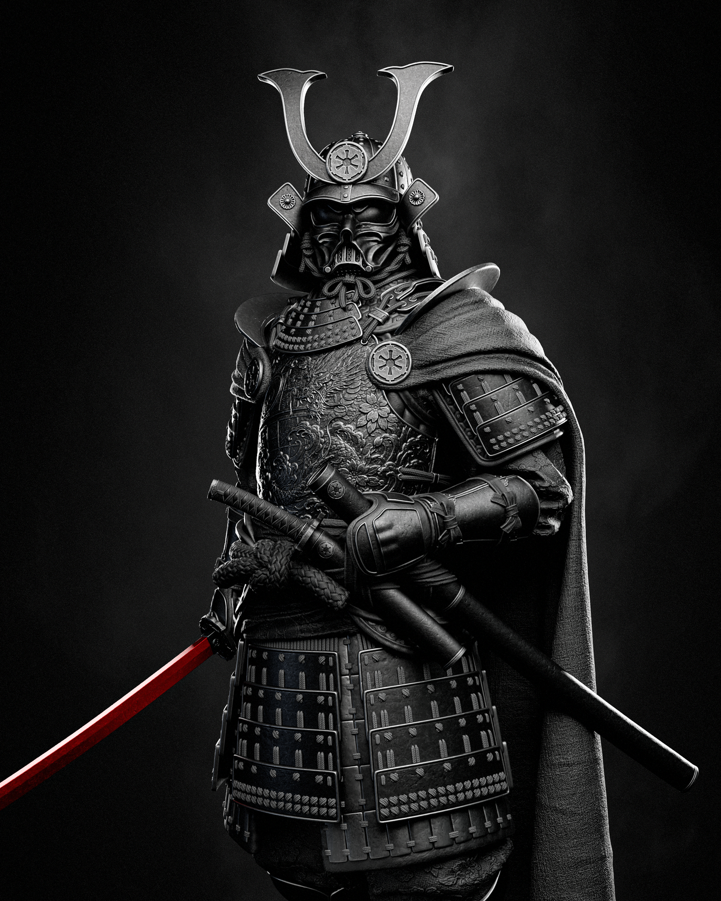 Samurai Darth Vader Style Star Wars Unpainted Resin Garage Kit (1/6-1/12)