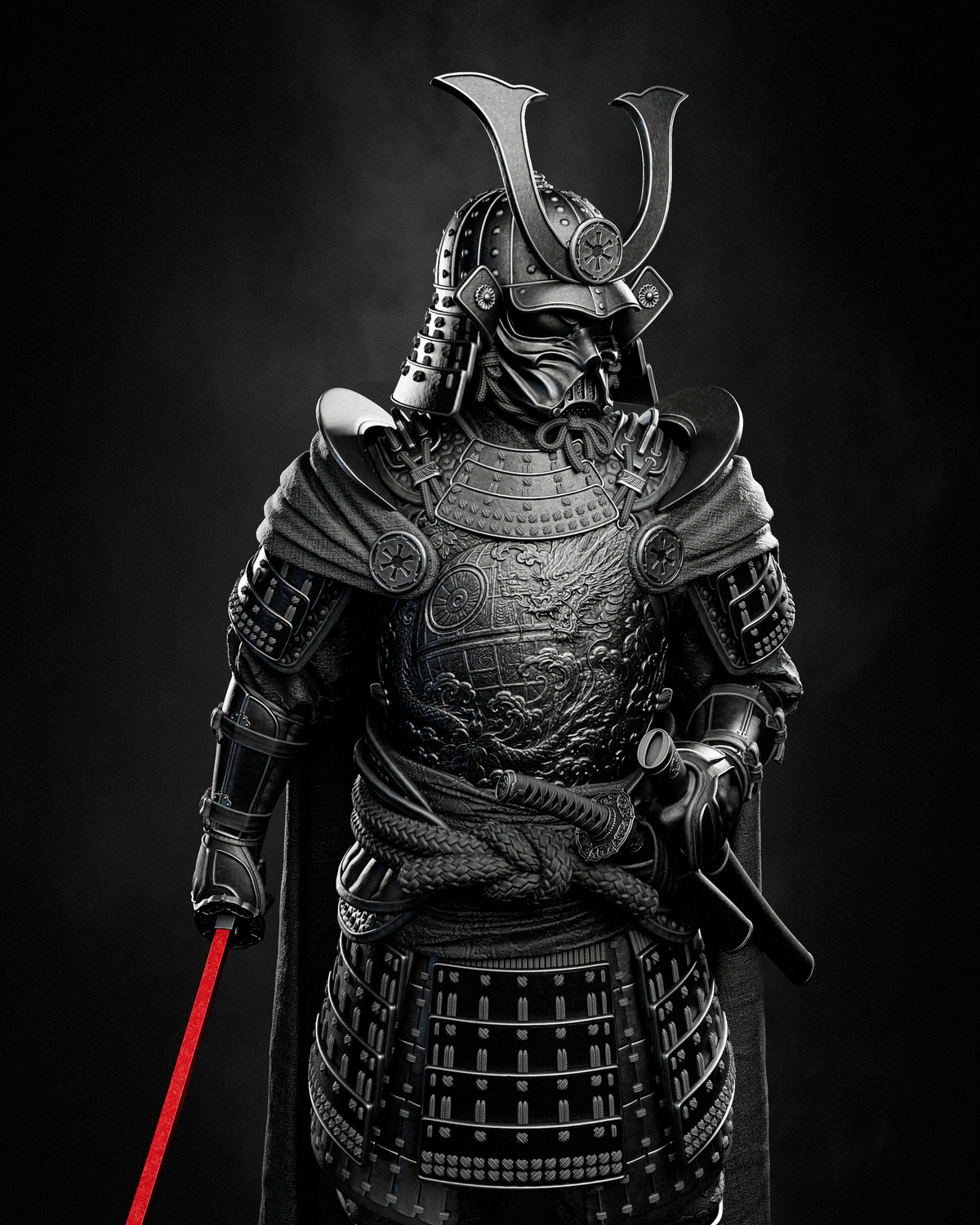 Samurai Darth Vader Style Star Wars Unpainted Resin Garage Kit (1/6-1/12)