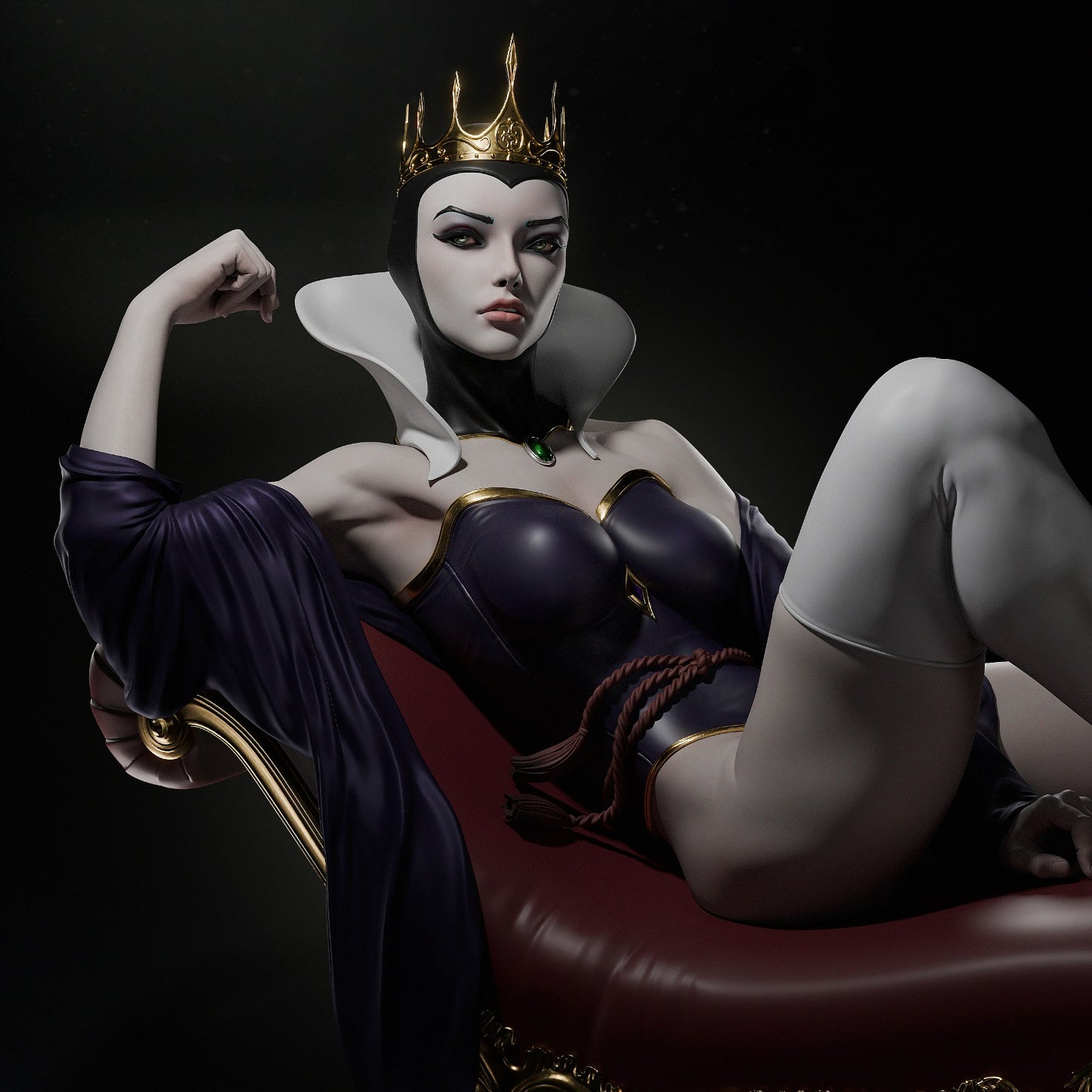 Evil Queen style Poison Monarcn resin kit – Unpainted 3D Printed Model kit