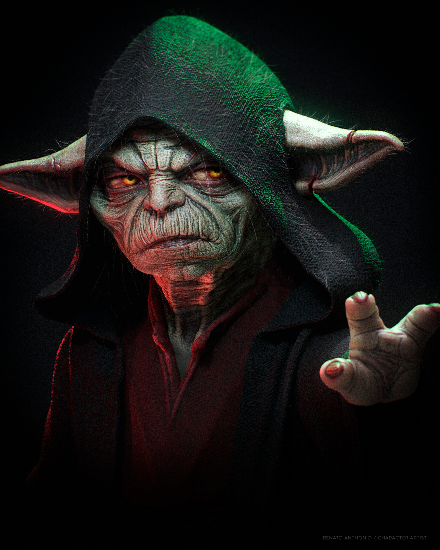 Darth Yoda style Dark Force Master resin kit – Unpainted 3D Printed Model kit