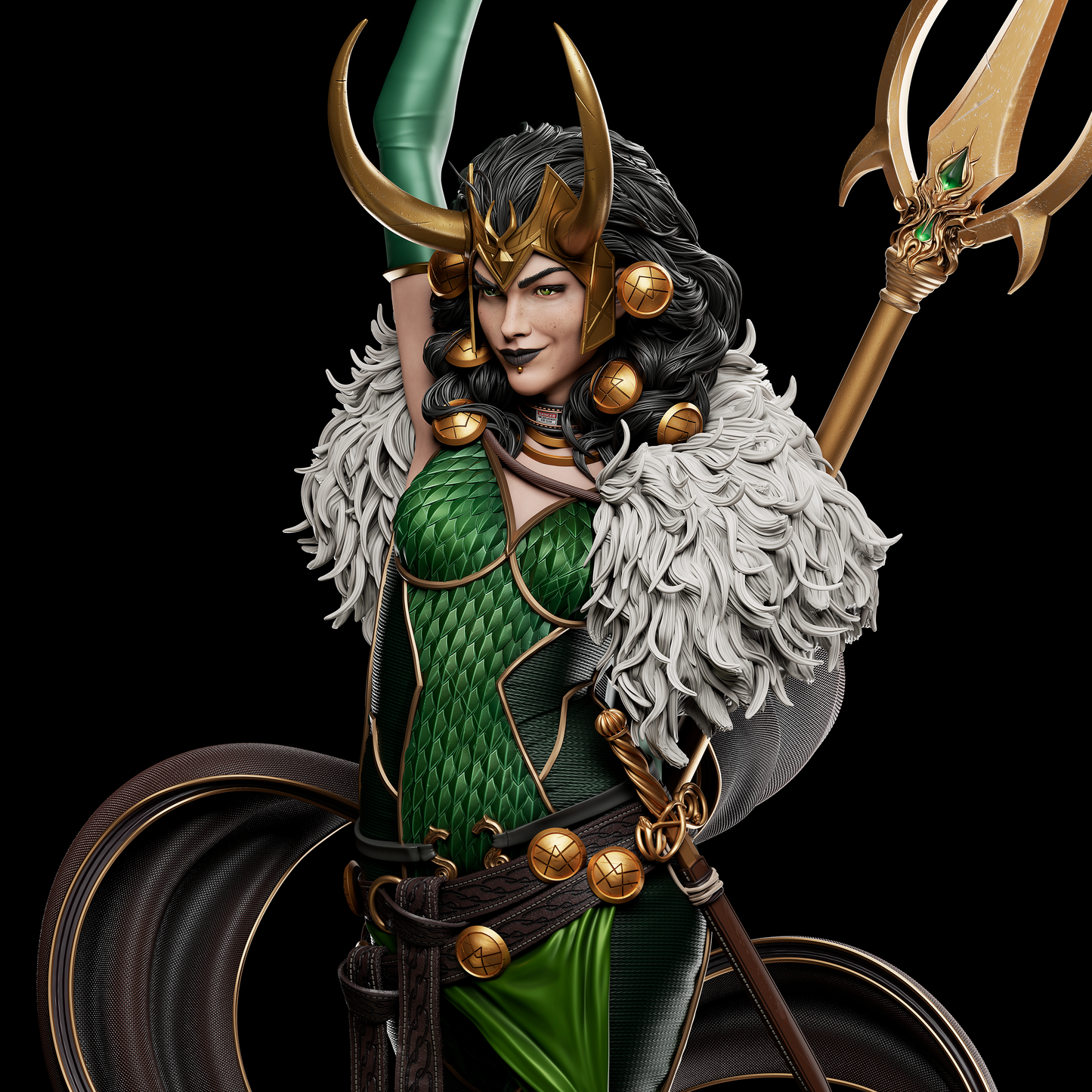 Lady Loki style Deceiver Queen resin kit – Unpainted 3D Printed Model kit