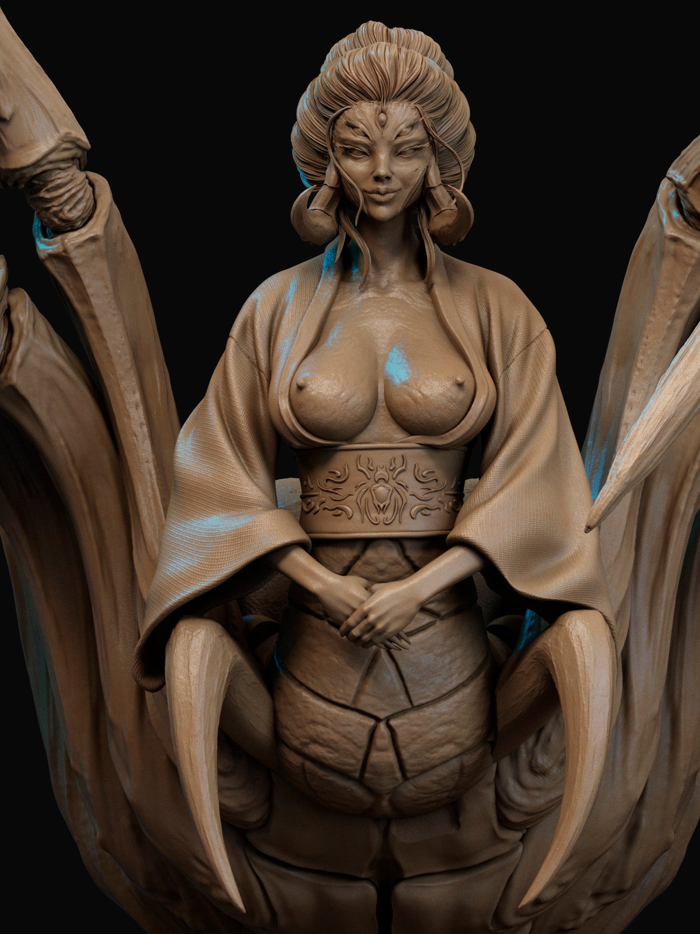 Queen Spider Demon Style Yokai Empress Resin Kit – Unpainted 3D Printed Model Kit