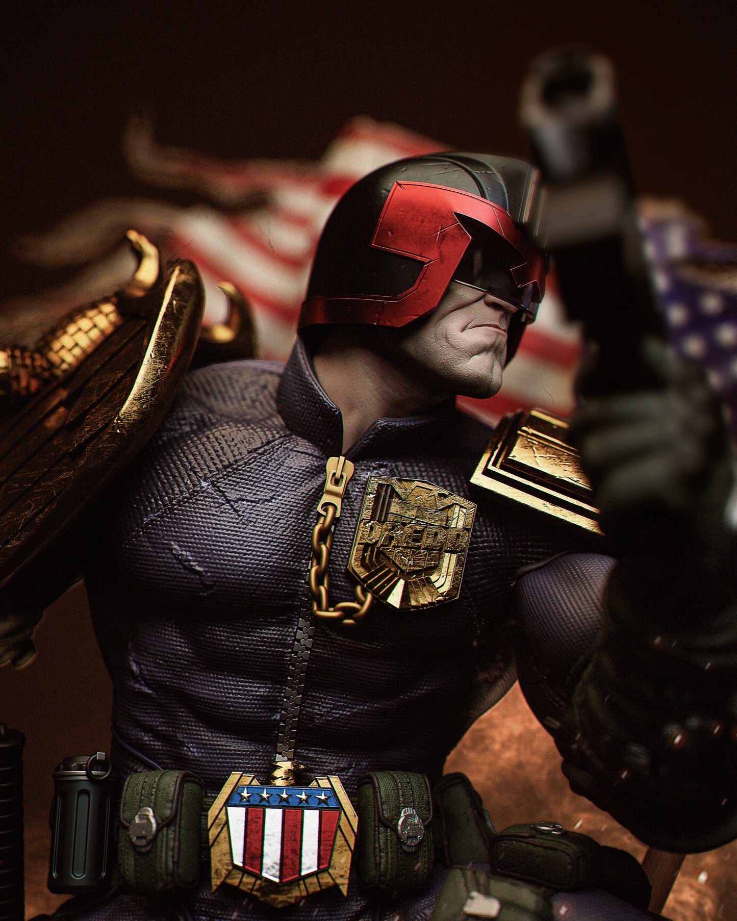 Judge Dredd style Lawbringer resin kit – Unpainted 3D Printed Model kit