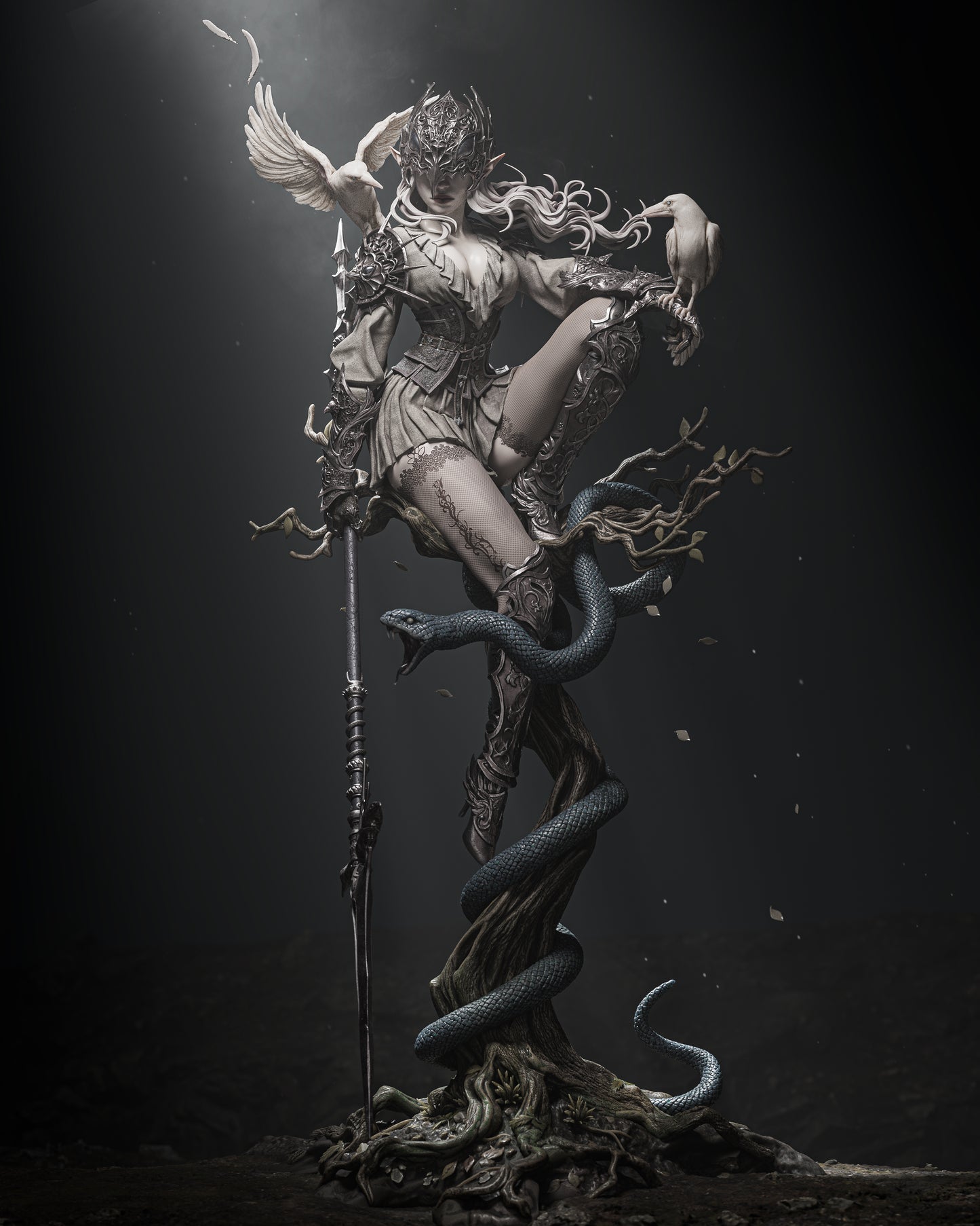 Lenora, Queen of Crows resin kit – Unpainted 3D Printed Model kit