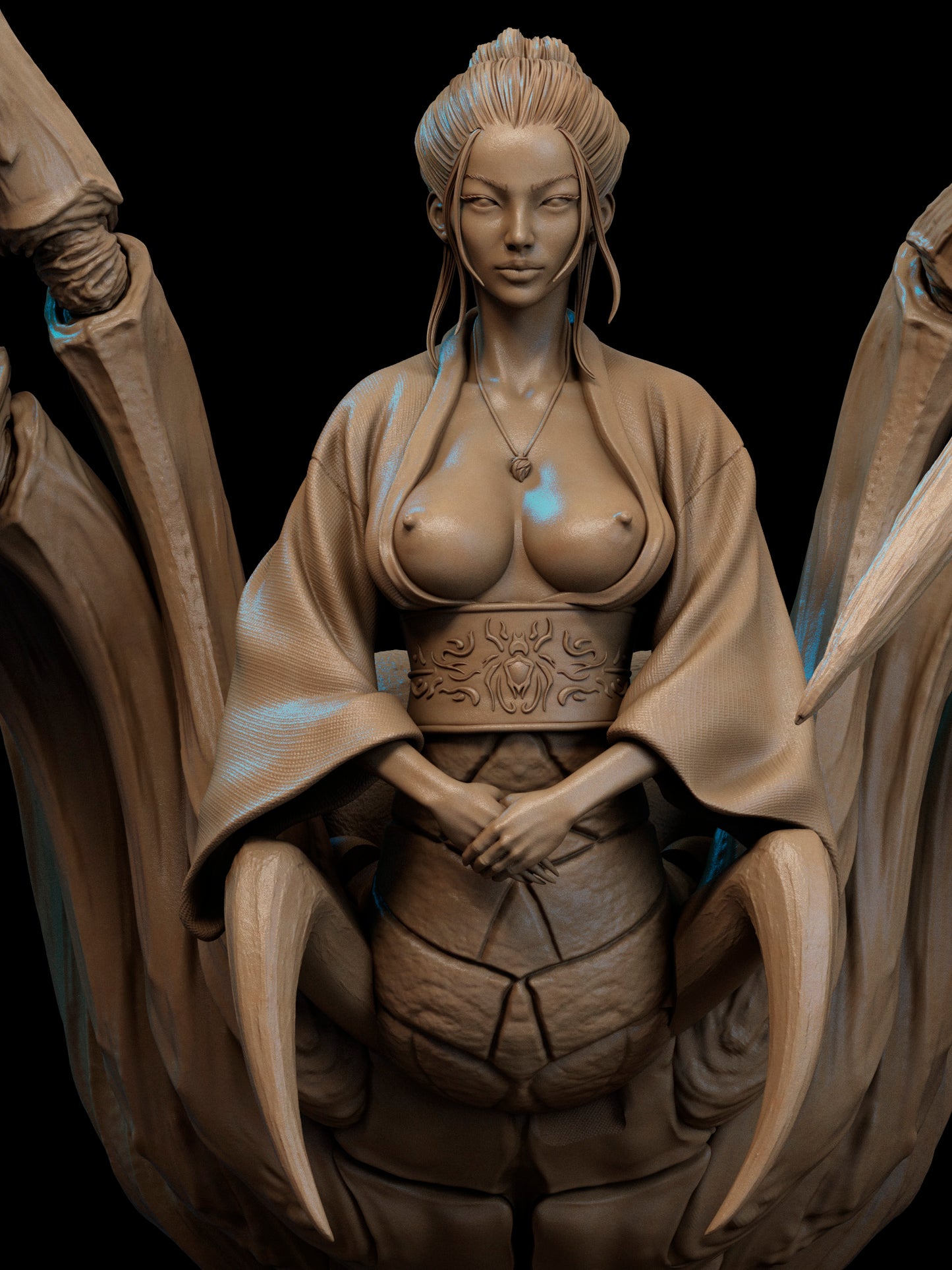 Queen Spider Demon Style Yokai Empress Resin Kit – Unpainted 3D Printed Model Kit