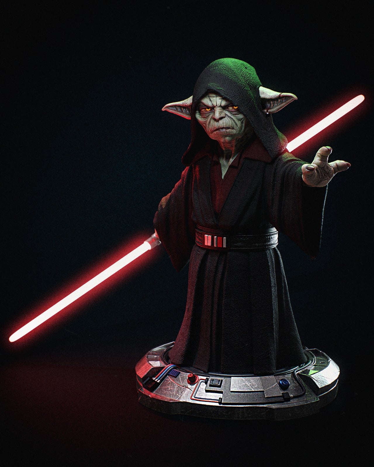 Darth Yoda style Dark Force Master resin kit – Unpainted 3D Printed Model kit