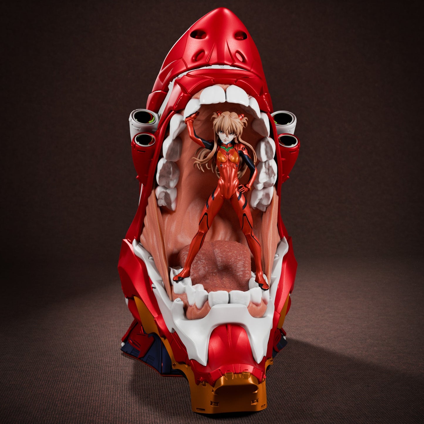 Asuka & Unit-02 Style Diorama Evangelion Unpainted Resin Garage Kit (1/4-1/12)