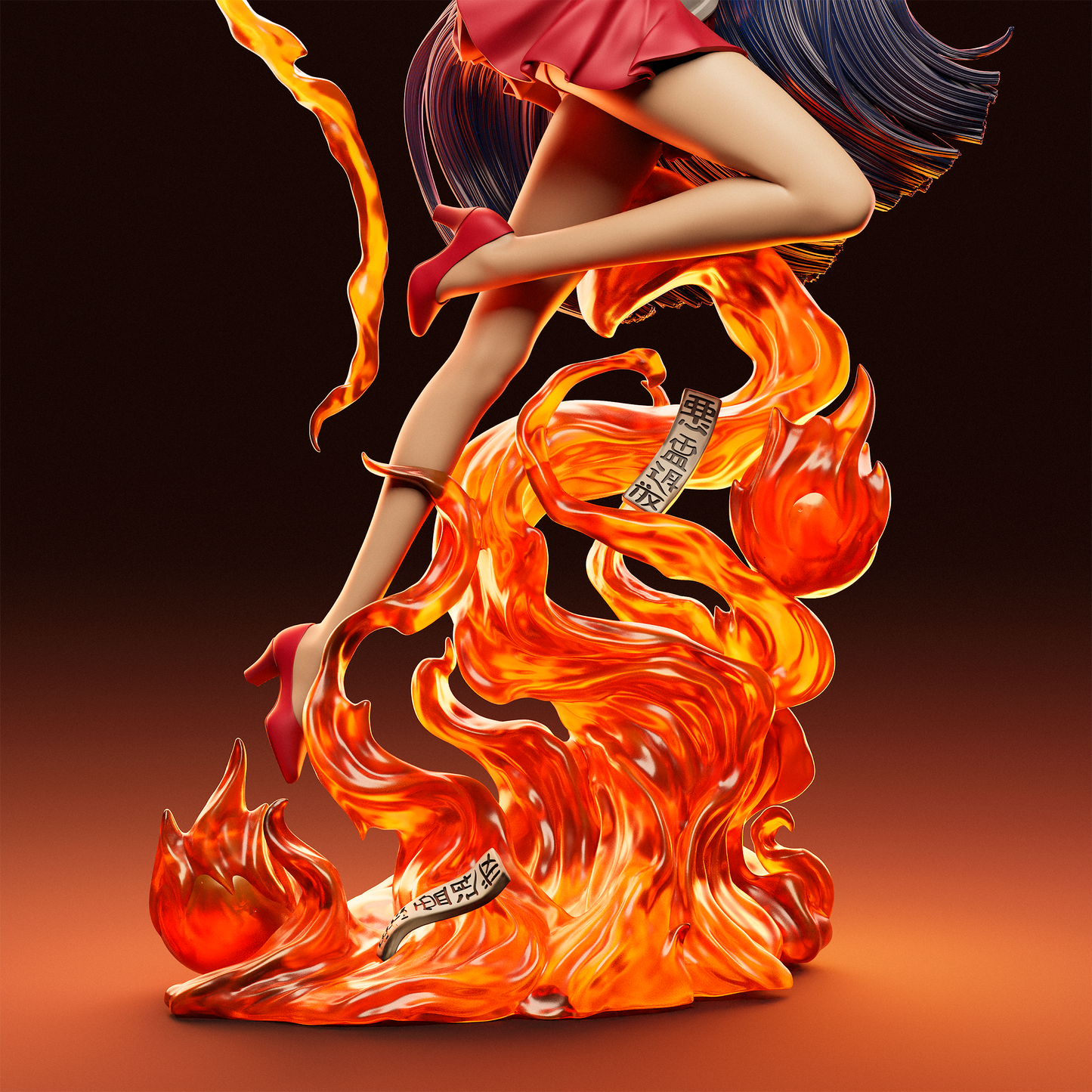 Sailor Mars style Celestial Flame Girl resin kit – Unpainted 3D Printed Model kit